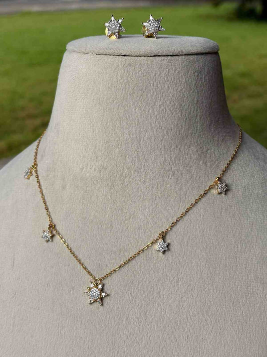 IN016 Star invisible chain with earring