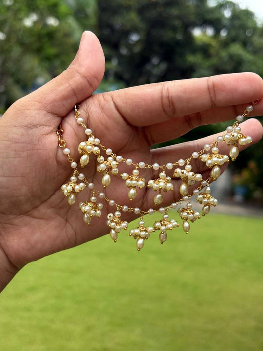 J0174 Pearl Jhumka EarChain only