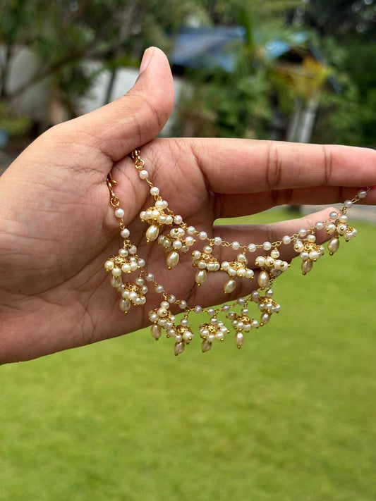 J0174 Pearl Jhumka EarChain only