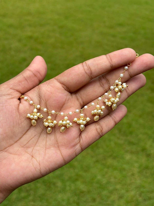 J0174 Pearl Jhumka EarChain only
