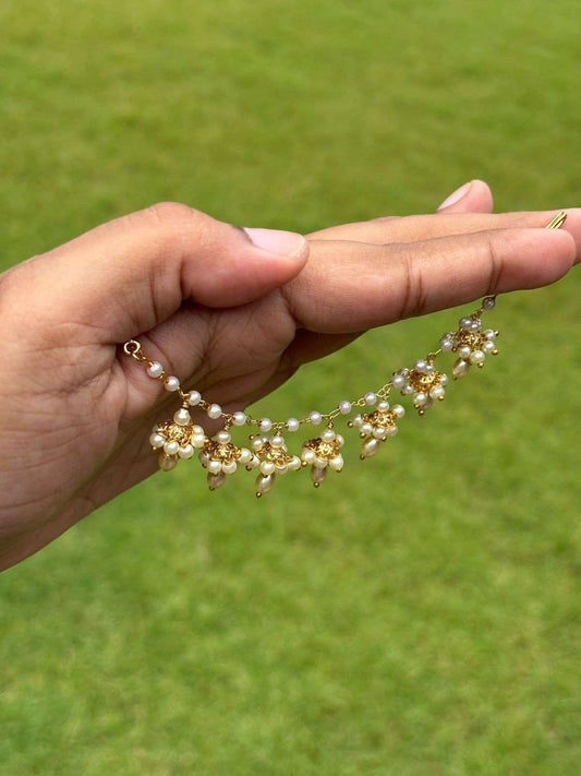 J0174 Pearl Jhumka EarChain only