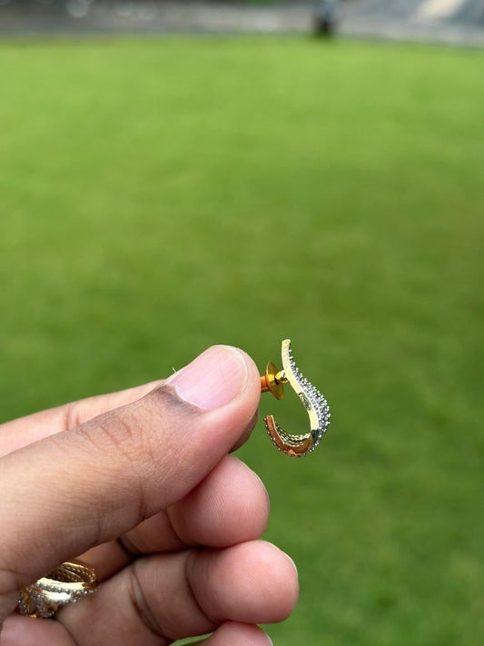 J0158 Diamond J shape Stud