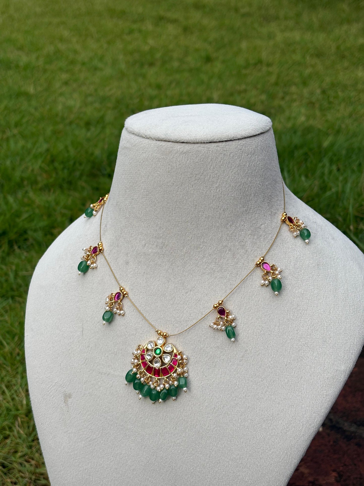 IN017 Premium Jadau Kundan Invisible necklace