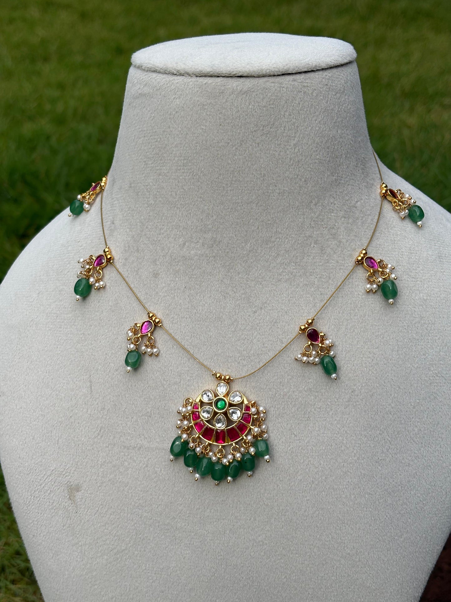 IN017 Premium Jadau Kundan Invisible necklace