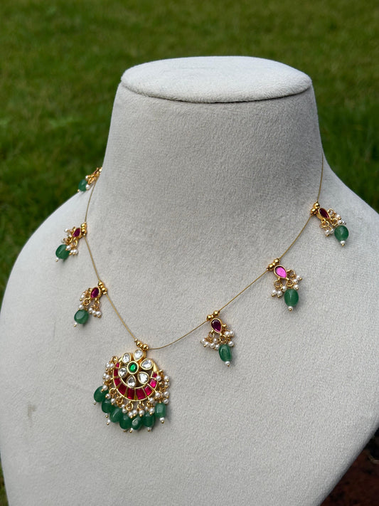 IN017 Premium Jadau Kundan Invisible necklace