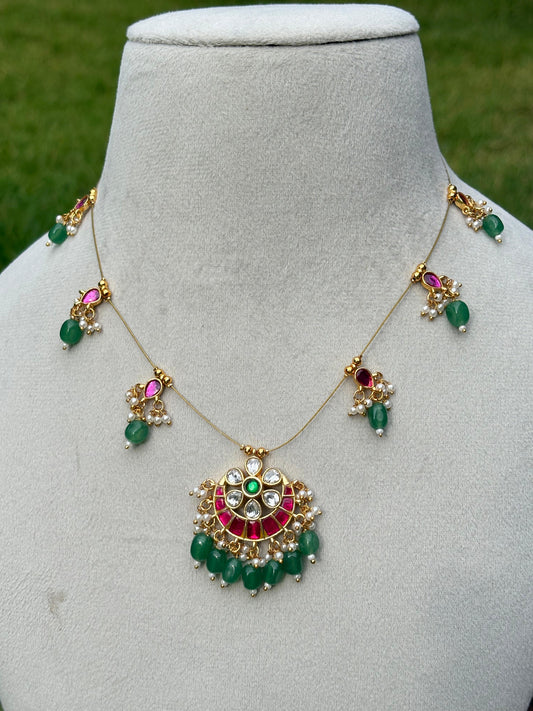 IN017 Premium Jadau Kundan Invisible necklace
