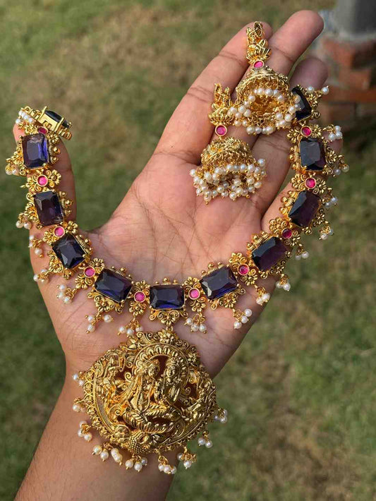 N0298 Premium Sapphire Stone Necklace