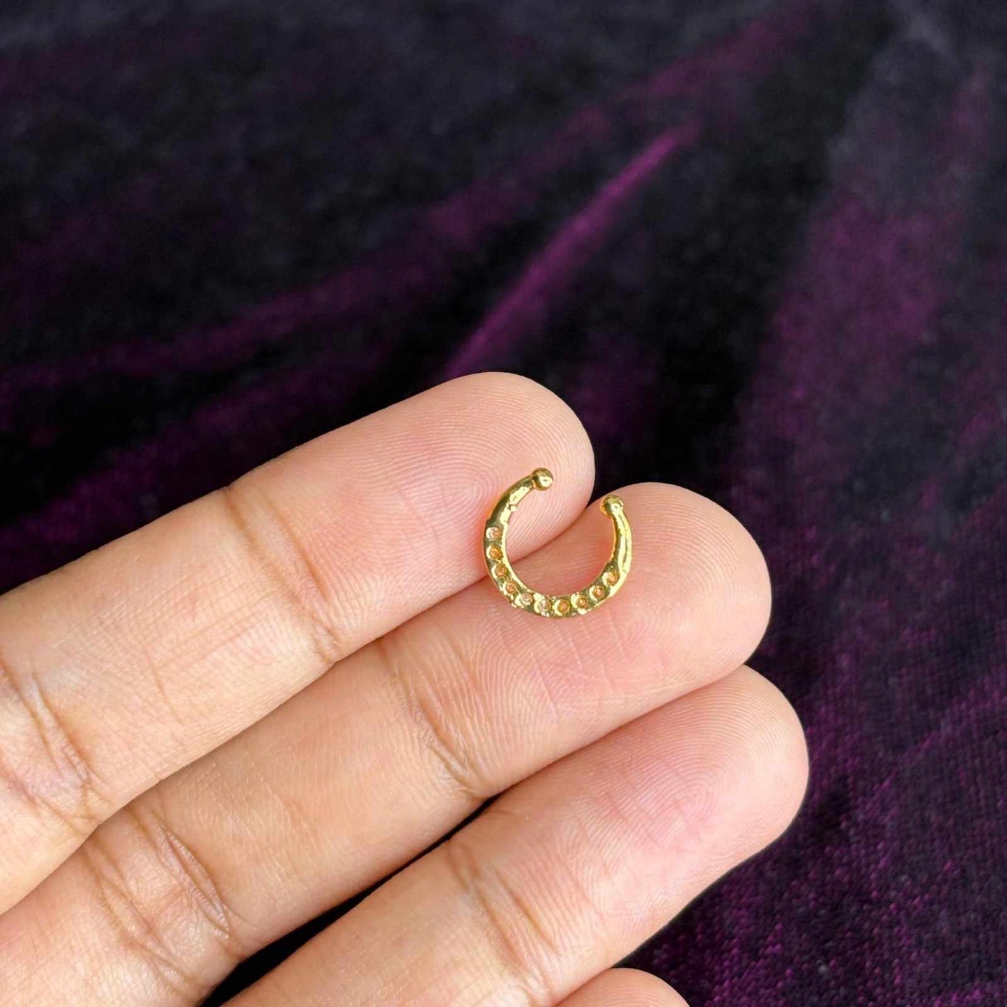 J0166 White Stone Nose Septum Rings