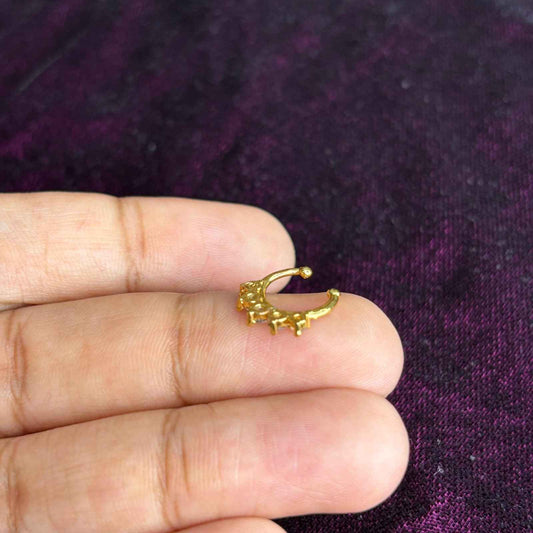 J0168  White AD Stone Nose Septum Rings