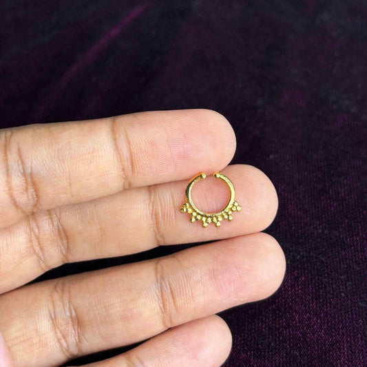 J0169 Gold Plated Floral Nose Septum Rings