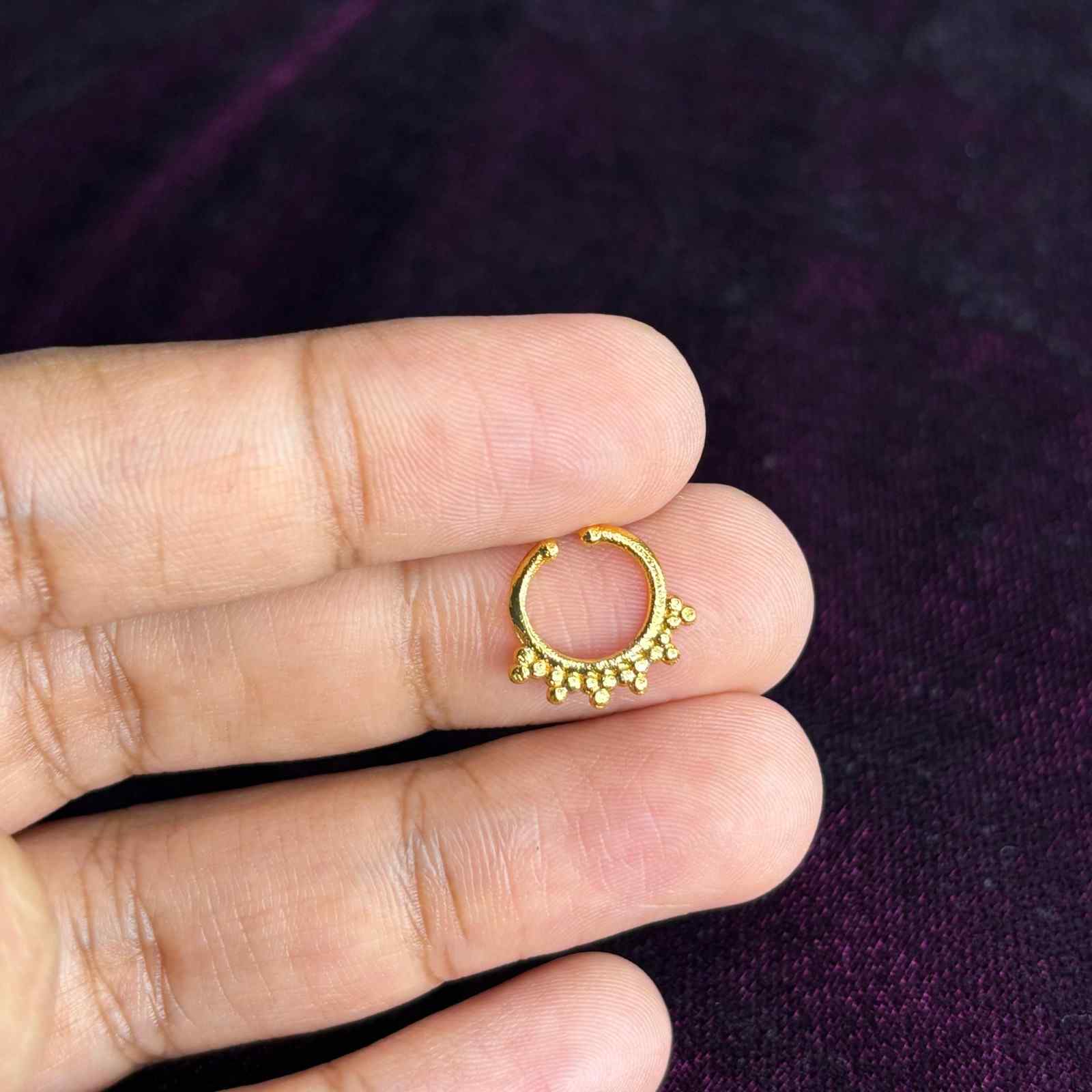 J0169 Gold Plated Floral Nose Septum Rings