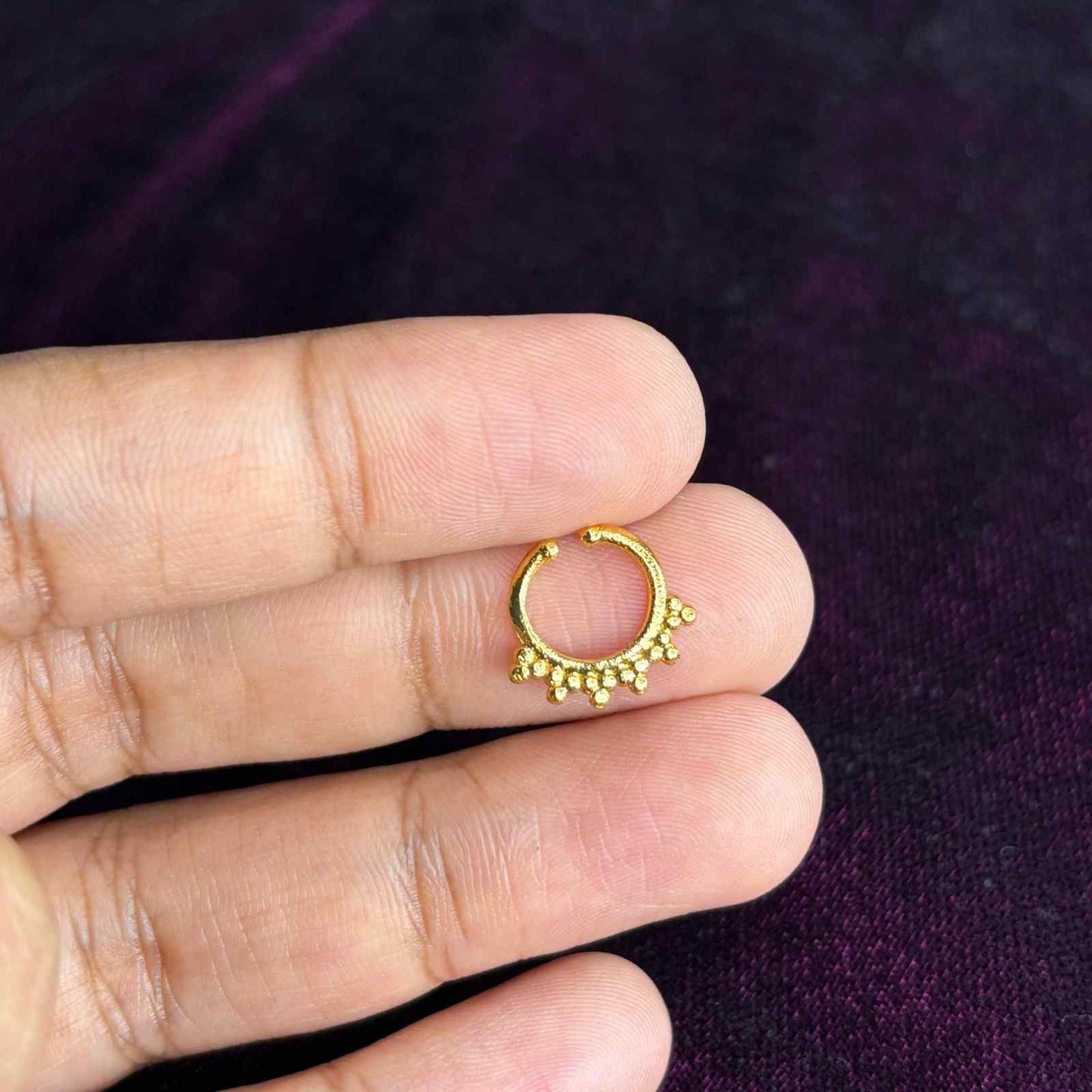 J0169 Gold Plated Floral Nose Septum Rings