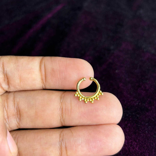 J0169 Gold Plated Floral Nose Septum Rings