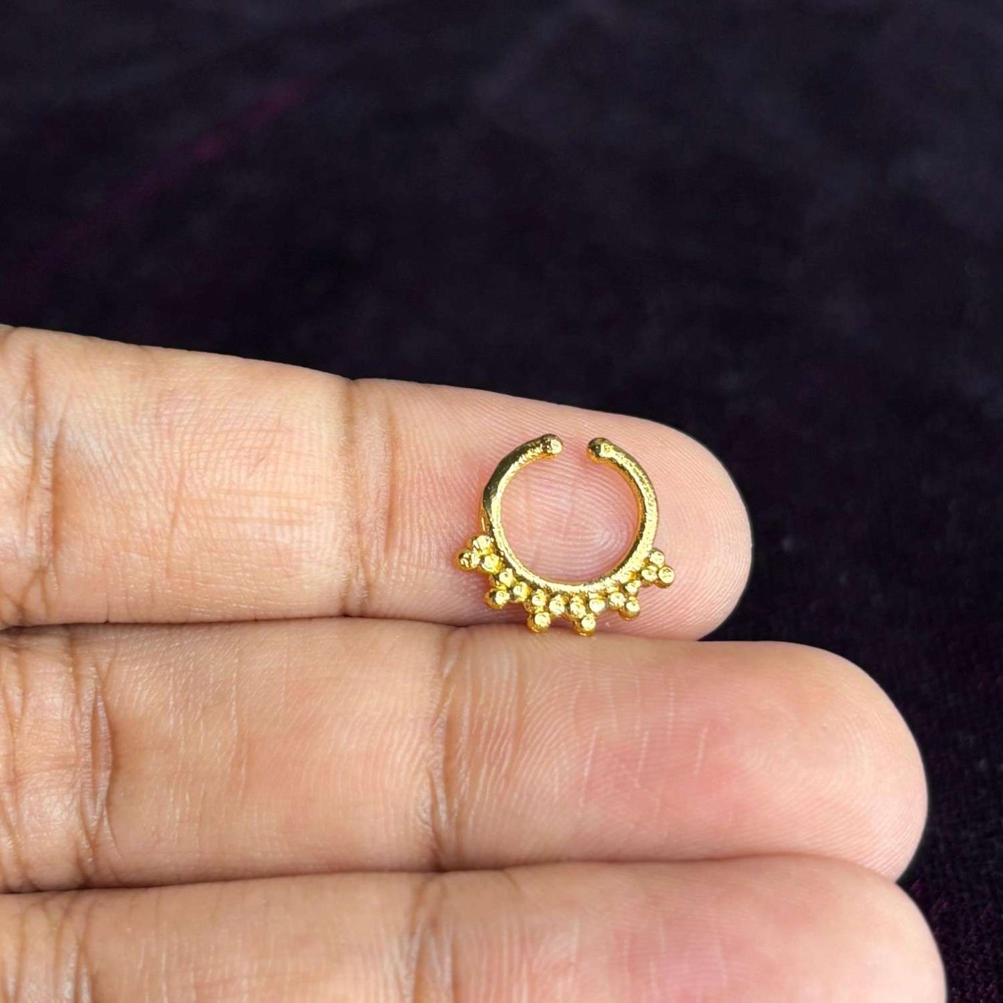 J0169 Gold Plated Floral Nose Septum Rings