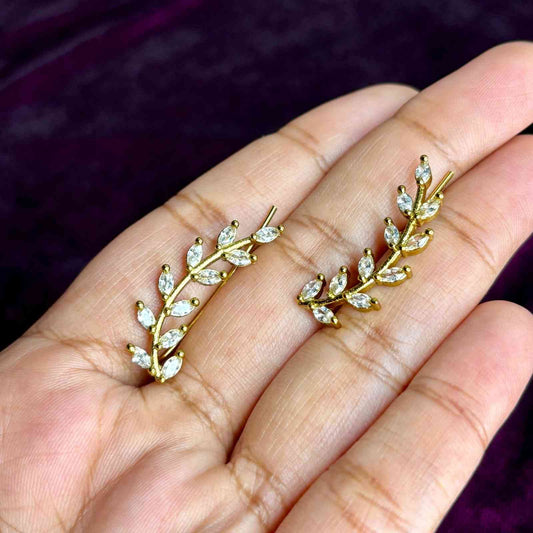 J0171 Leaf Pattern Ear cuff Earrings