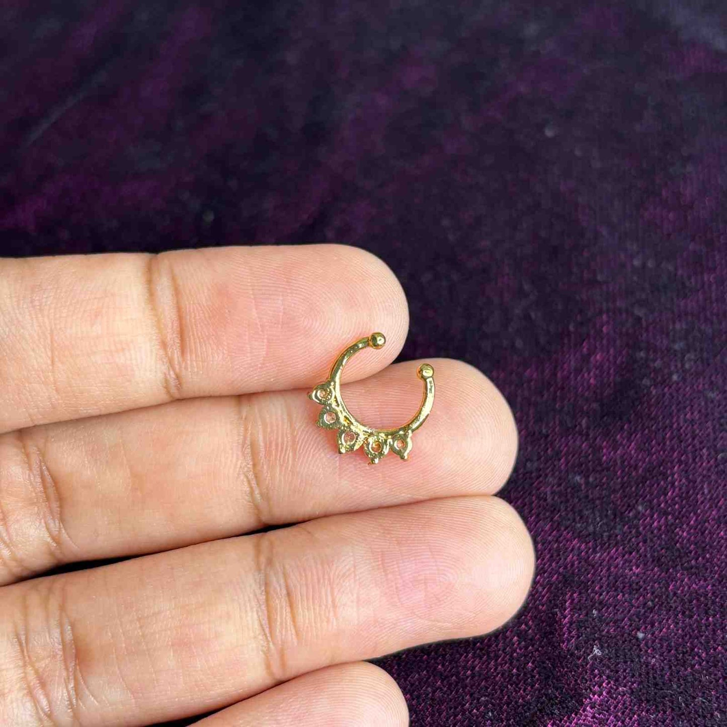 J0168  White AD Stone Nose Septum Rings