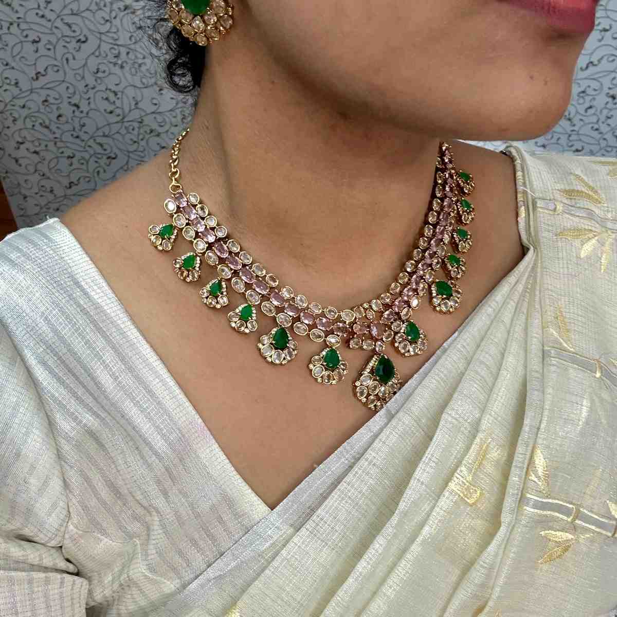 N0292 Premium Uncut Diamond Necklace