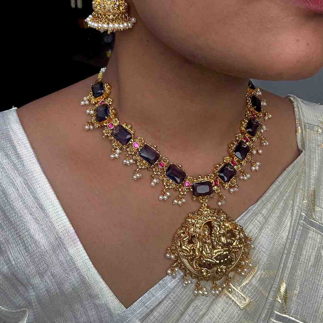 N0298 Premium Sapphire Stone Necklace