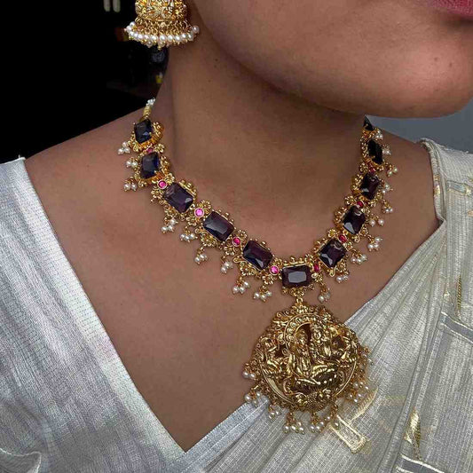 N0298 Premium Sapphire Stone Necklace