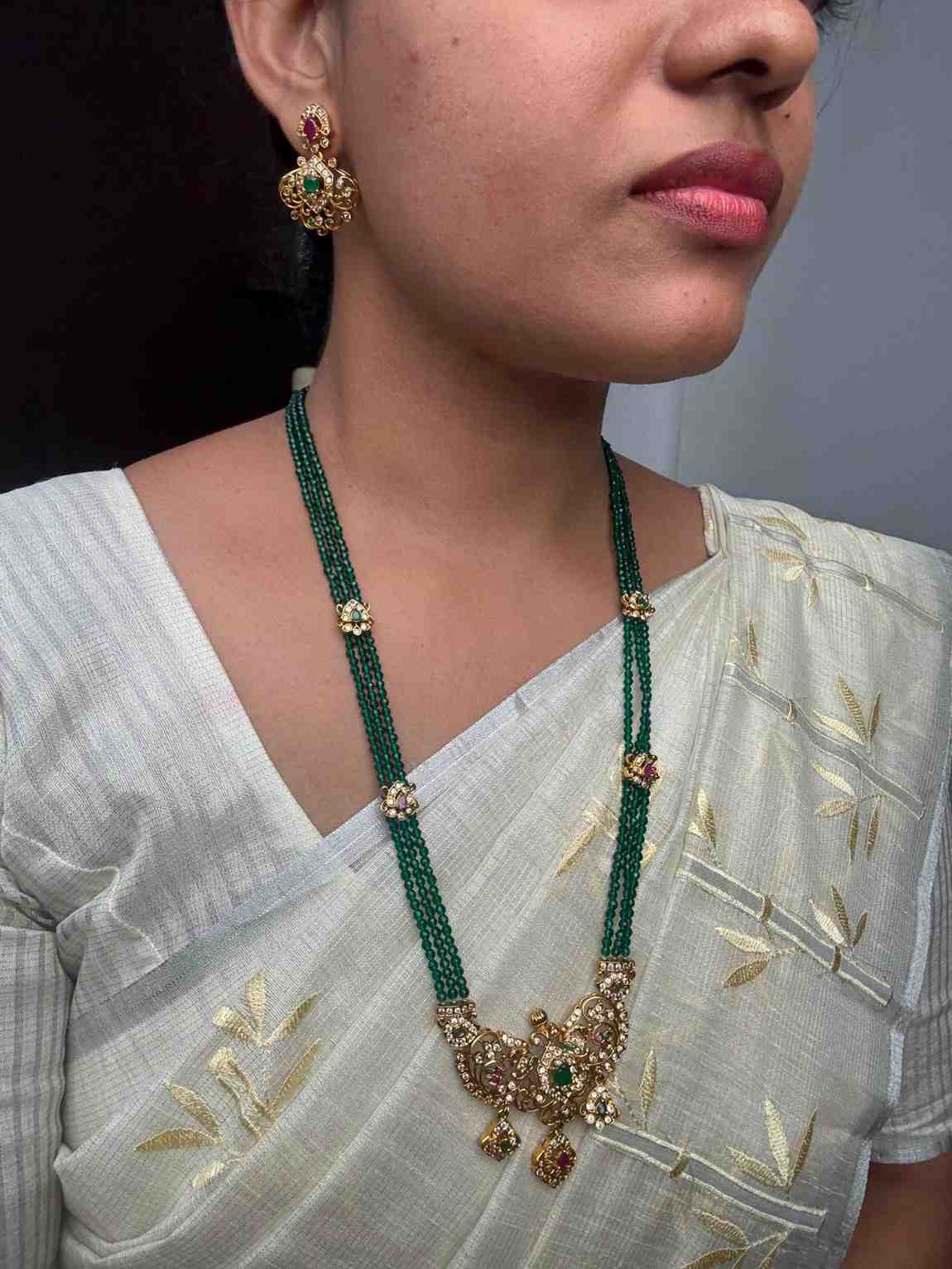 H0049 Green Crystal Bead Haram
