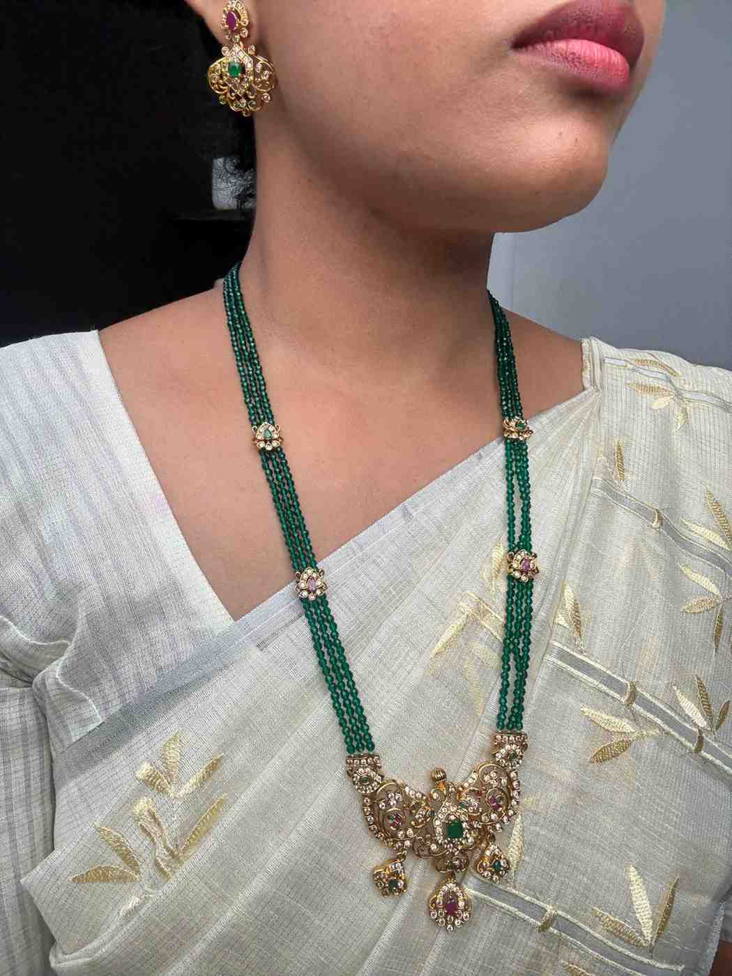 H0049 Green Crystal Bead Haram
