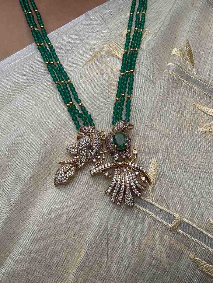 H0083 Green Crystal Bead Haram