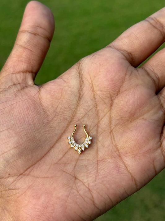 J0175 White Stone Nose Septum rings