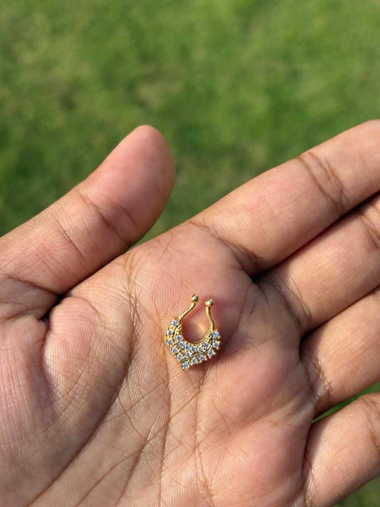 J0176 White Stone Nose Septum rings