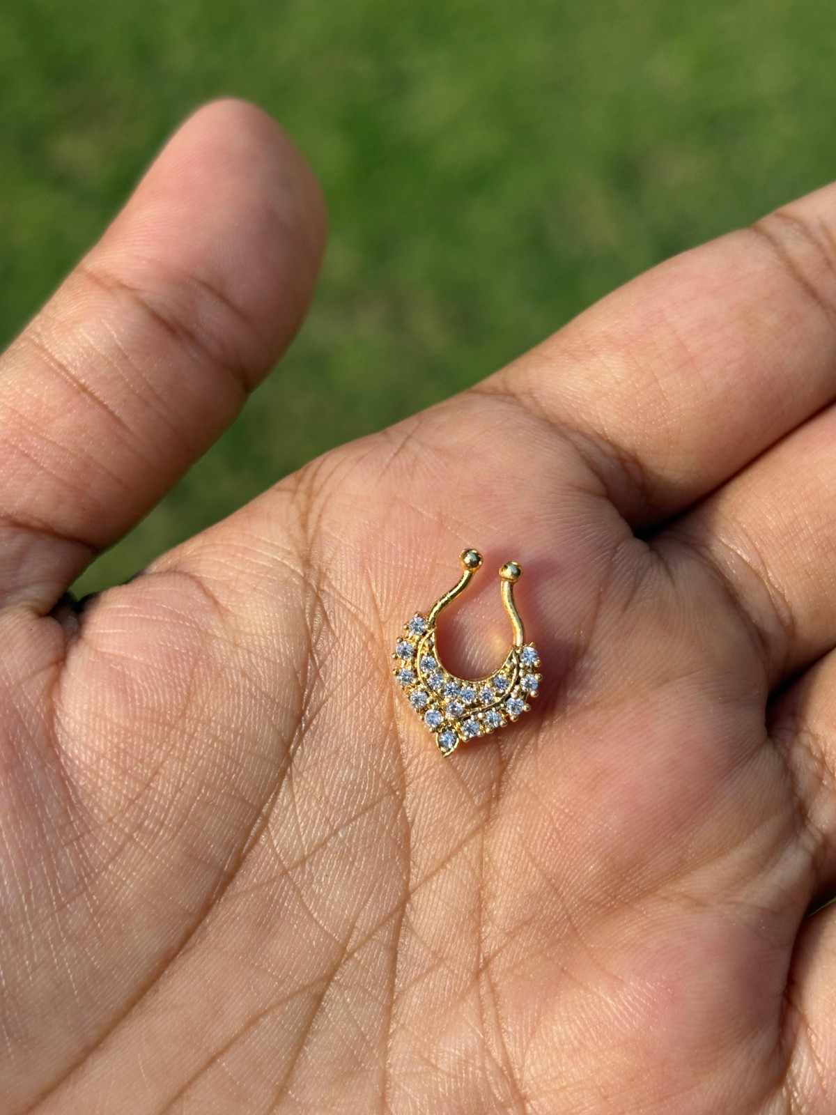 J0176 White Stone Nose Septum rings