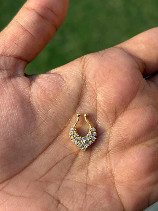 J0176 White Stone Nose Septum rings