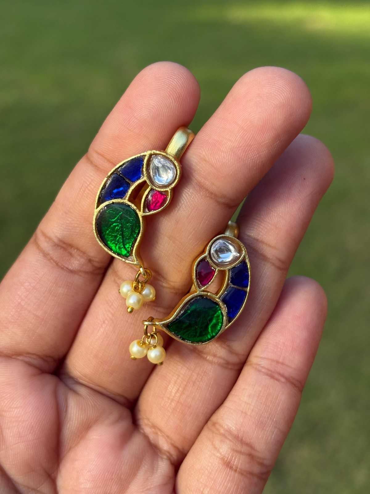 J0177 Jadau Kundan Parrot Bugadi