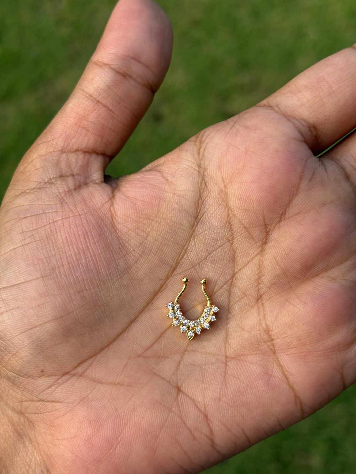 J0175 White Stone Nose Septum rings