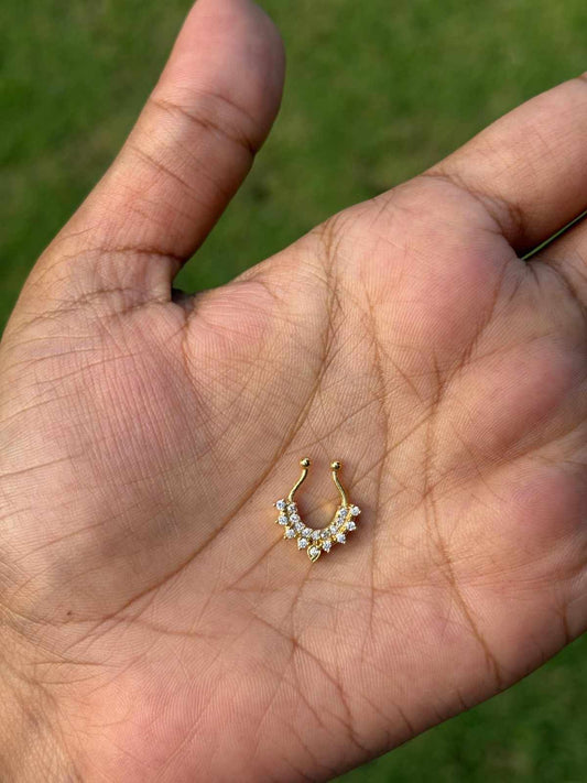 J0175 White Stone Nose Septum rings