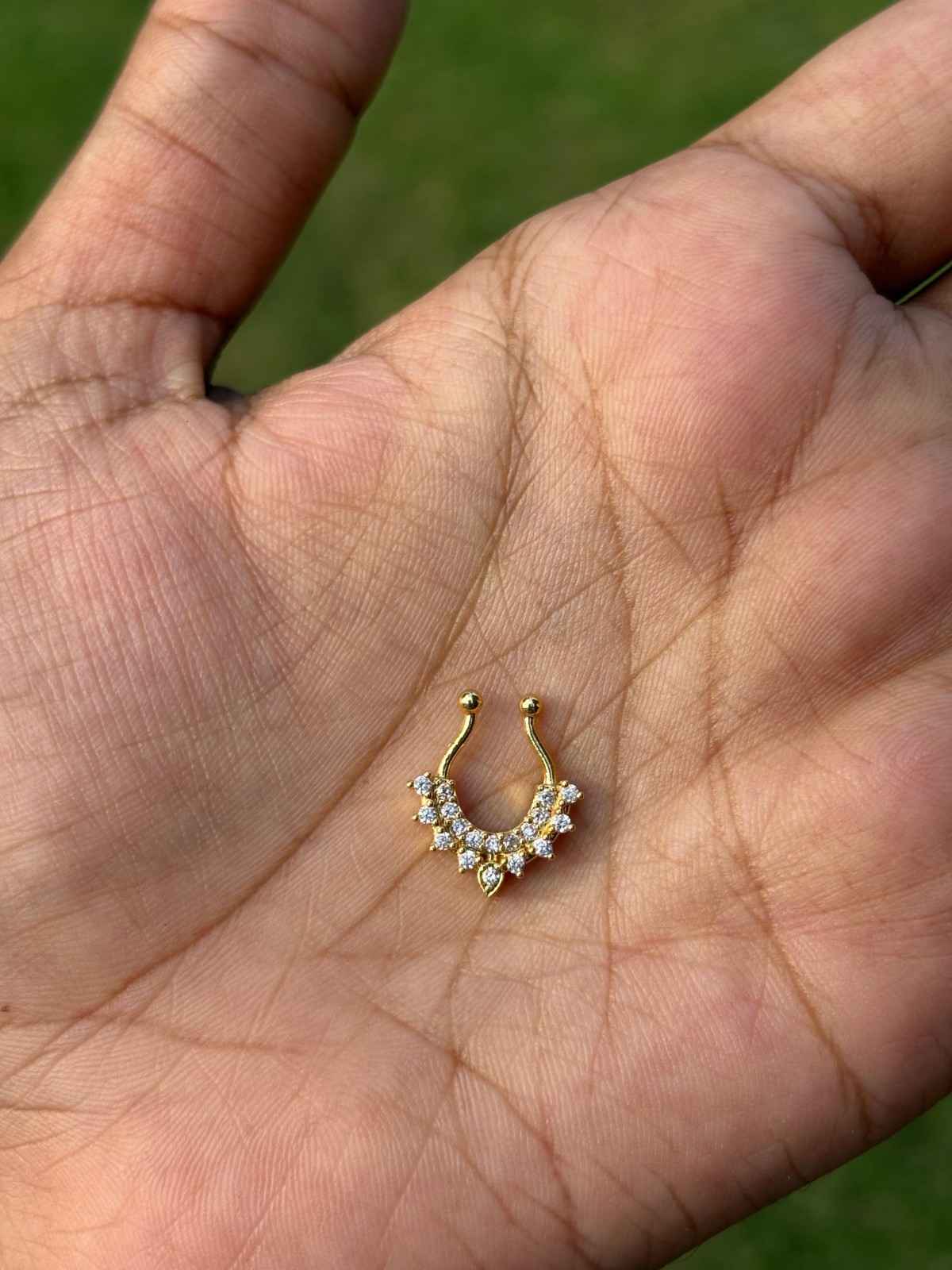 J0175 White Stone Nose Septum rings