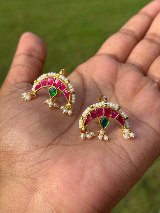 J0178 Jadau Kundan Moon Shape Bugadi