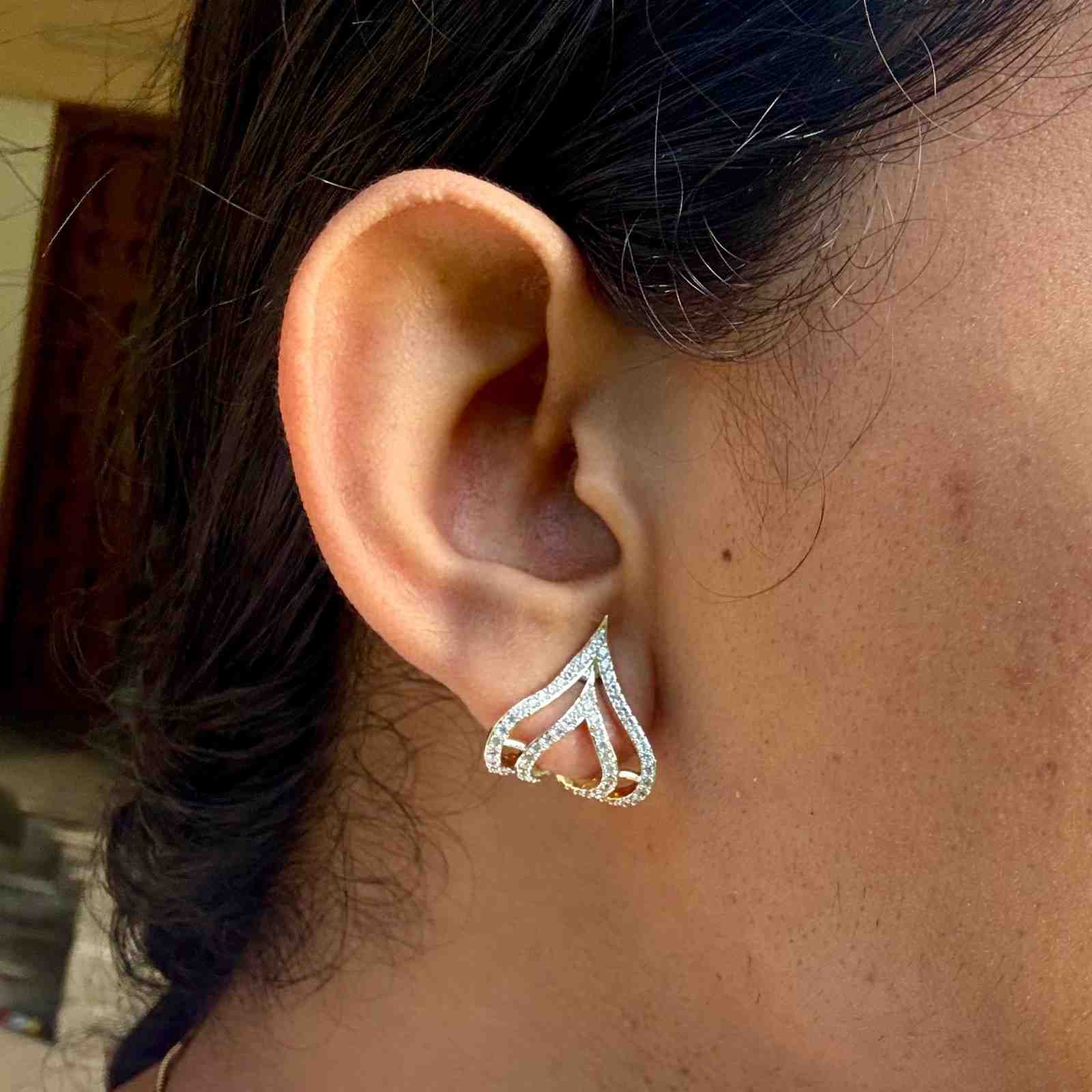 J0158 Diamond J shape Stud