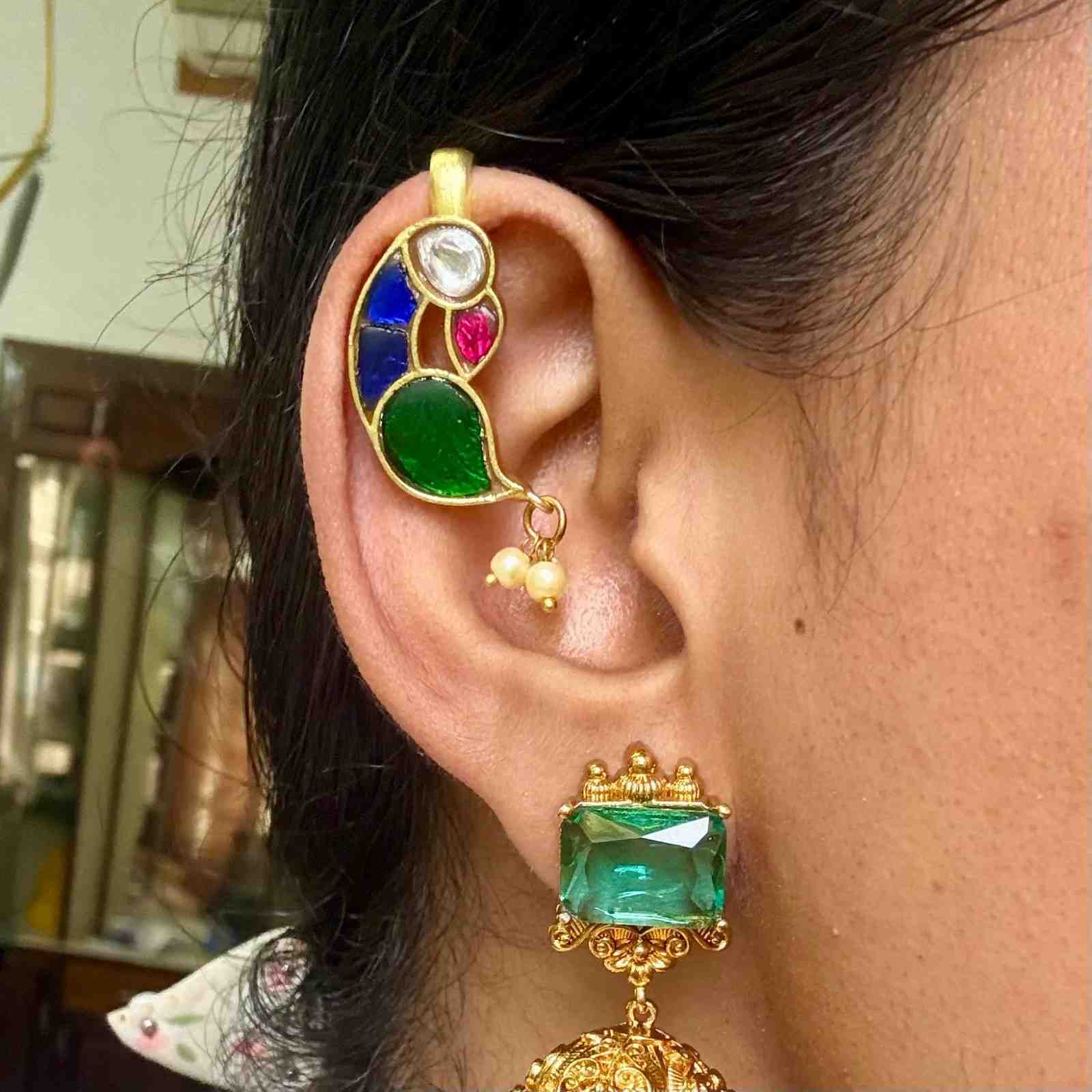 J0177 Jadau Kundan Parrot Bugadi