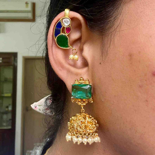 J0177 Jadau Kundan Parrot Bugadi