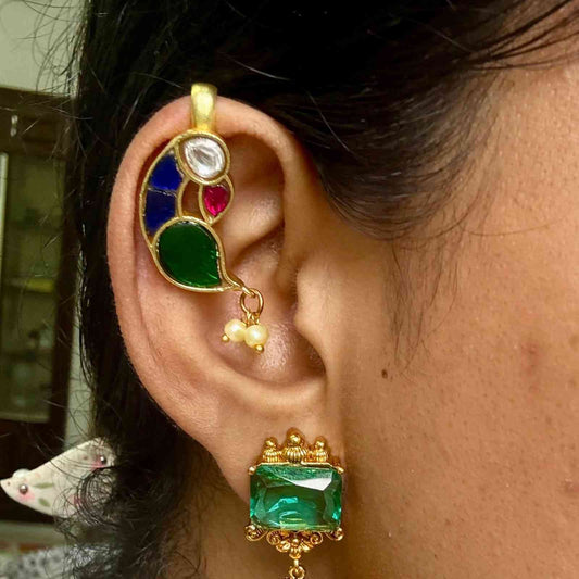 J0177 Jadau Kundan Parrot Bugadi
