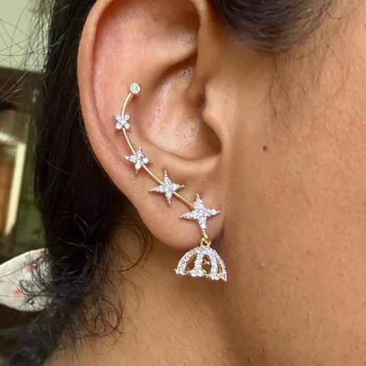 J0180 AD Stone Earcuff Jhumka