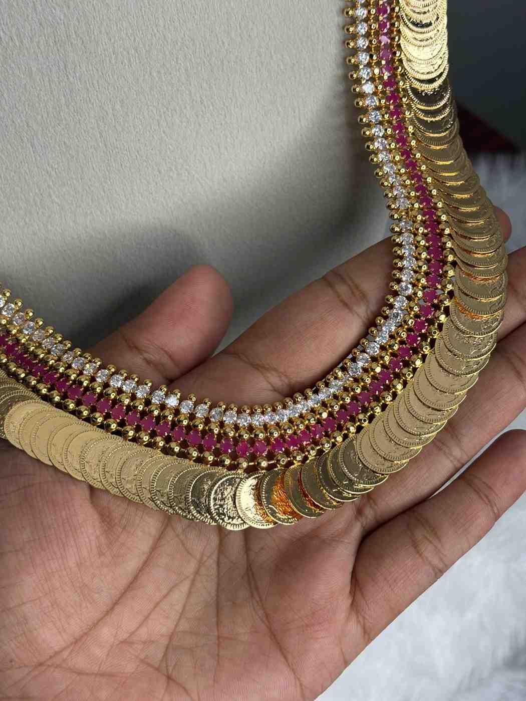 H0092 Traditional Coin Ruby stone Haram 28 inches long