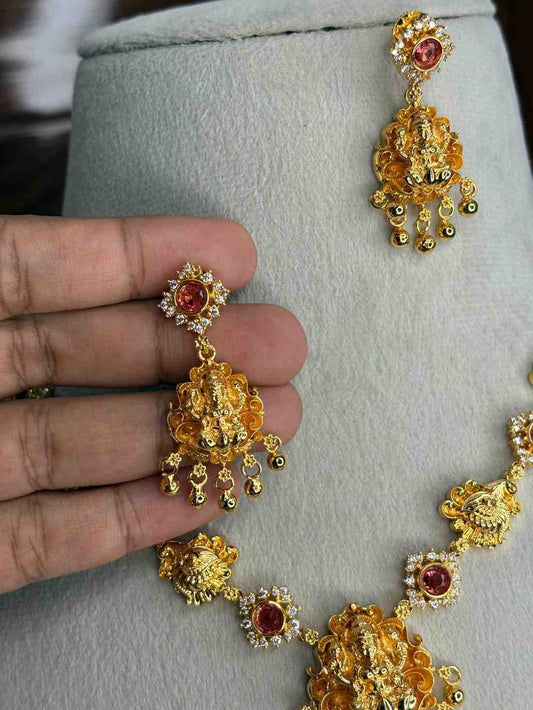 N0300 Gold Replica Collection Lakshmi Necklace