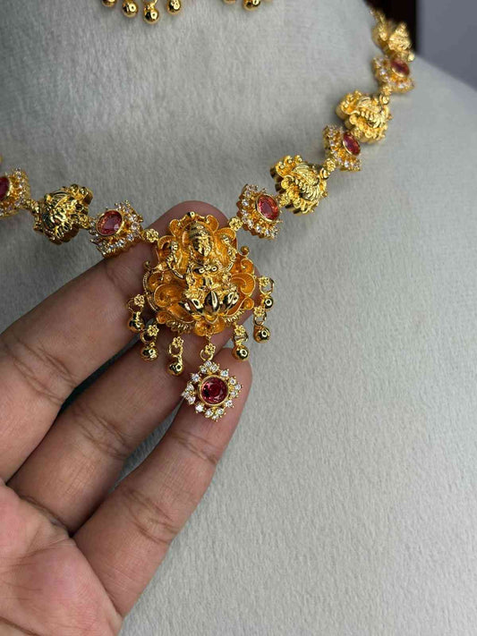 N0300 Gold Replica Collection Lakshmi Necklace