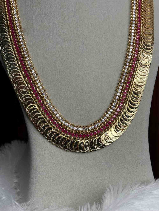 H0092 Traditional Coin Ruby stone Haram 28 inches long