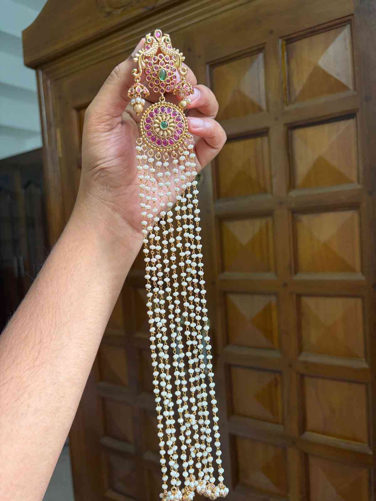 HA009 Premium Quality Hair Accessories with Hamging Lond Pearl Chains