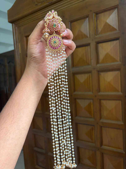 HA009 Premium Quality Hair Accessories with Hamging Lond Pearl Chains