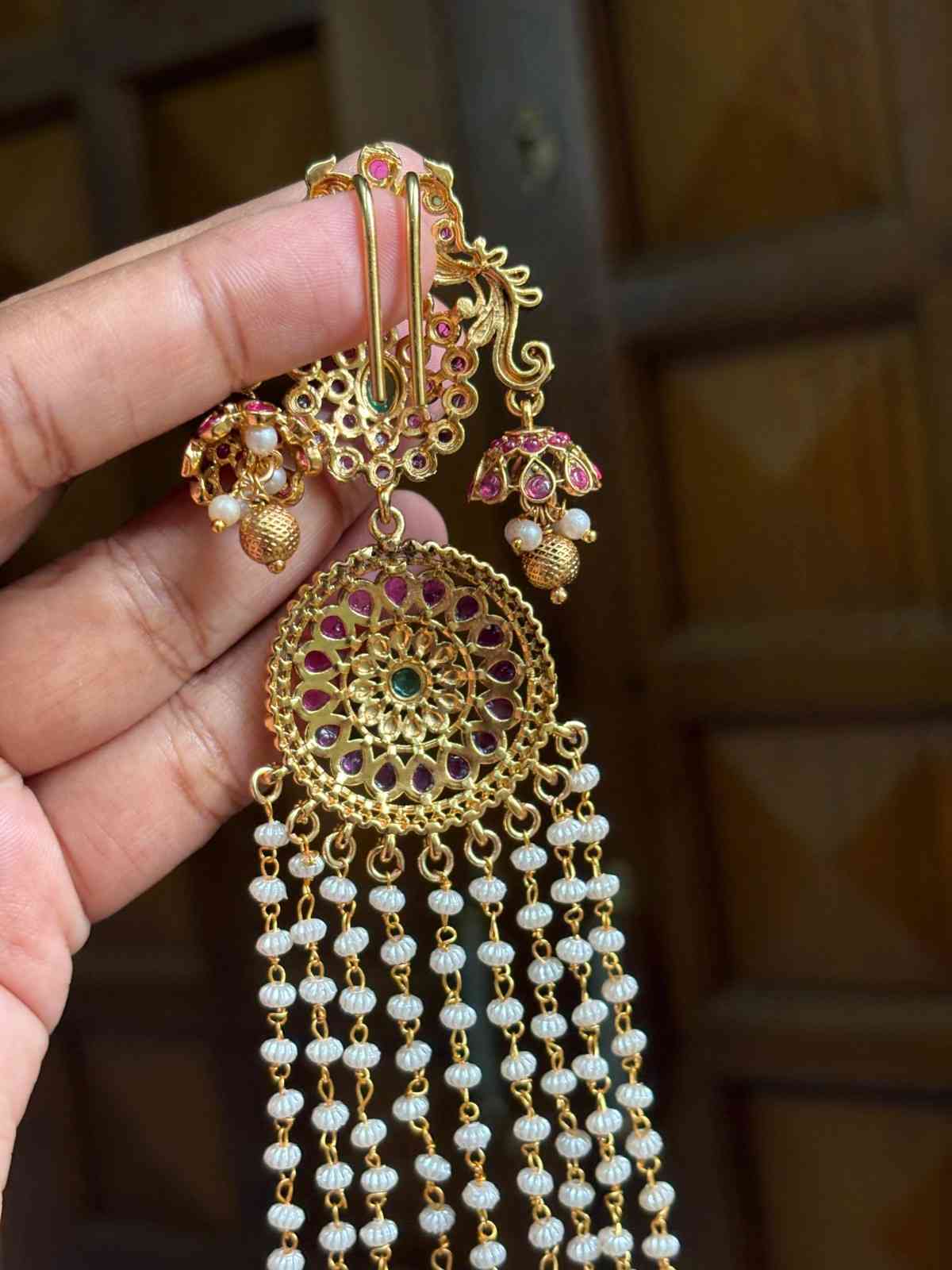 HA009 Premium Quality Hair Accessories with Hamging Lond Pearl Chains