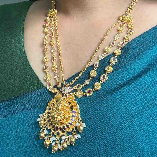 N0299 Premium 3 layer Lakshmi necklace