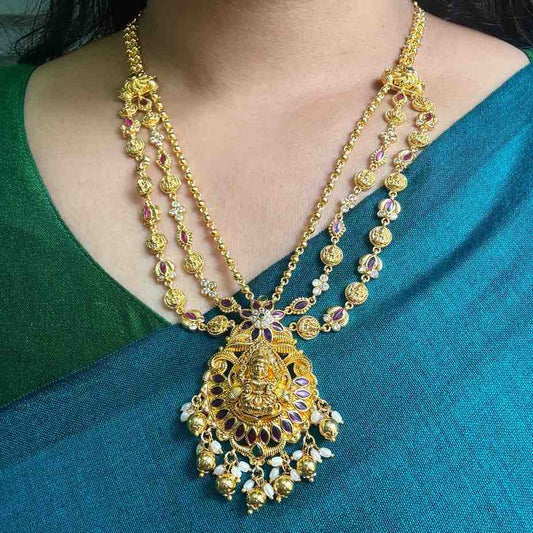 N0299 Premium 3 layer Lakshmi necklace