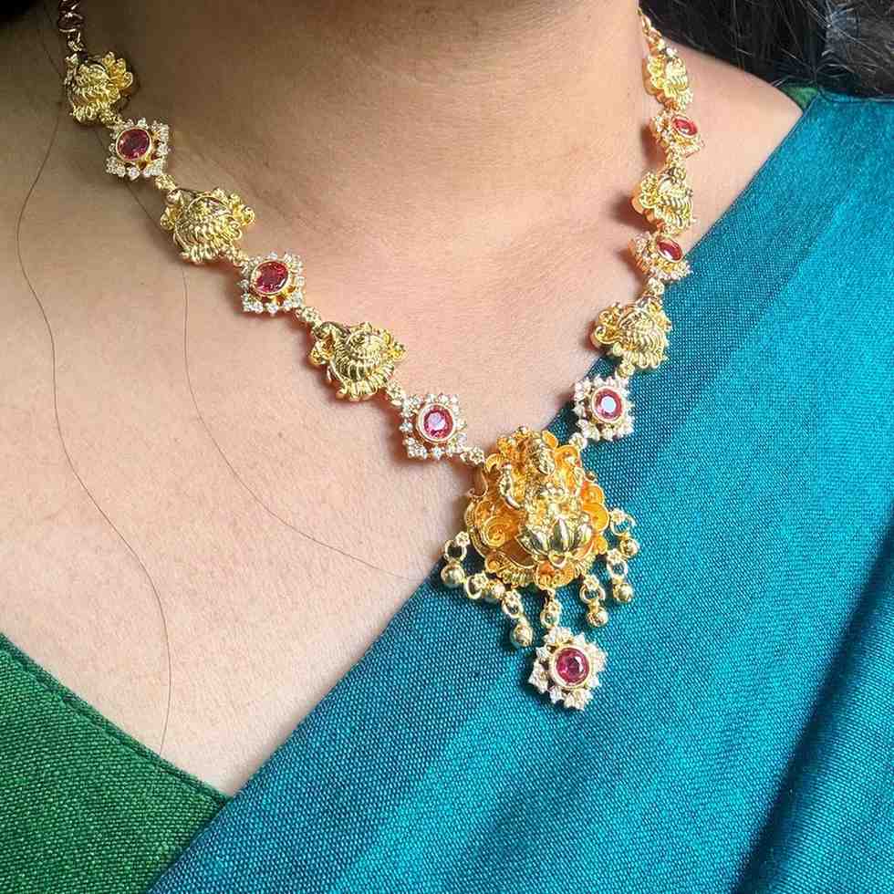 N0300 Gold Replica Collection Lakshmi Necklace